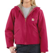 Carhartt Sandstone Sierra Hooded Jacket with Sherpa Lining (For Women) in Scarlet - 2nds