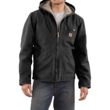 Carhartt Sandstone Sierra Jacket - Sherpa Pile Lining (For Men) in Black - 2nds