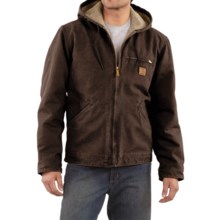 Carhartt Sandstone Sierra Jacket - Sherpa Pile Lining (For Men) in Dark Brown - 2nds