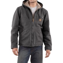 Carhartt Sandstone Sierra Jacket - Sherpa Pile Lining (For Men) in Gravel - 2nds