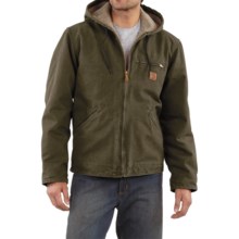 Carhartt Sandstone Sierra Jacket - Sherpa Pile Lining (For Tall Men) in Army Green - 2nds