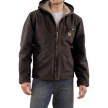 Carhartt Sandstone Sierra Jacket - Sherpa Pile Lining (For Tall Men) in Dark Brown - 2nds