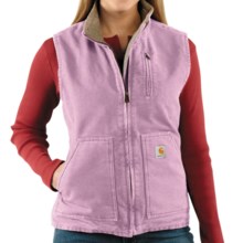 Carhartt Sandstone Vest - Sherpa-Lined (For Women) in Faded Petal - 2nds