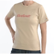 Carhartt Script Logo T-Shirt - Short Sleeve (For Women) in Taupe - Closeouts