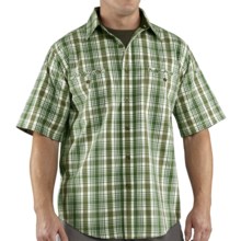 Carhartt Standish Plaid Shirt - Ripstop Cotton, Short Sleeve (For Men) in Forest Green - 2nds