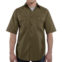 Carhartt Standish Solid Work Shirt - Ripstop Cotton, Short Sleeve (For in Army Green - 2nds