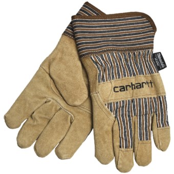 Carhartt Suede Work Gloves with Safety Cuffs - Insulated (For Men) in Brown