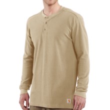 Carhartt Textured Knit Henley Shirt - Long Sleeve (For Tall Men) in Dark Tan - 2nds