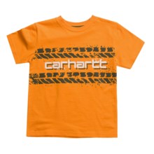 Carhartt Tire Track T-Shirt - Short Sleeve (For Boys) in Orange Tide - Closeouts