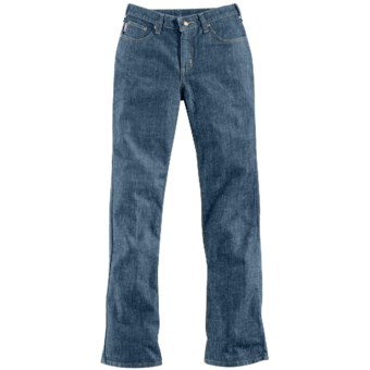 Carhartt Traditional Fit Work Jeans - Straight Leg (For Women)  in Medium Stonewash