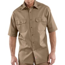 Carhartt Twill Work Shirt - Short Sleeve (For Tall Men) in Khaki - 2nds