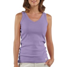 Carhartt V-Neck Ribbed Tank Top (For Women) in Dusty Blueberry - Closeouts