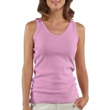 Carhartt V-Neck Ribbed Tank Top (For Women) in Peony - Closeouts