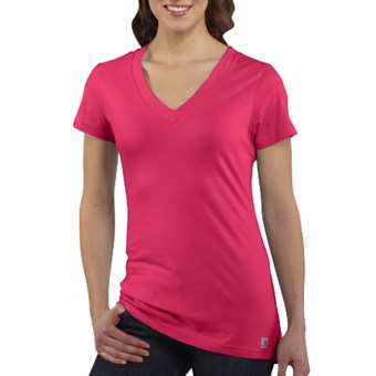 Carhartt V-Neck T-Shirt - Short Sleeve (For Women) in Blossom