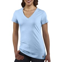 Carhartt V-Neck T-Shirt - Short Sleeve (For Women) in Coastal Blue - Closeouts