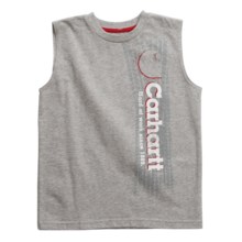 Carhartt Vertical Tracks T-Shirt - Sleeveless (For Boys) in Grey Heather - Closeouts
