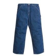 Carhartt Washed Denim Work Dungaree Jeans - Flannel Lined (For Men)  in Dark Stonewash - 2nds