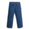 Dark Stonewash Carhartt Washed Denim Work Dungaree Jeans - Flannel Lined (For Men) 