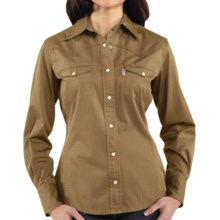 Carhartt Washed Twill Shirt - Snap Front, Long Sleeve (For Women) in Dark Khaki - 2nds