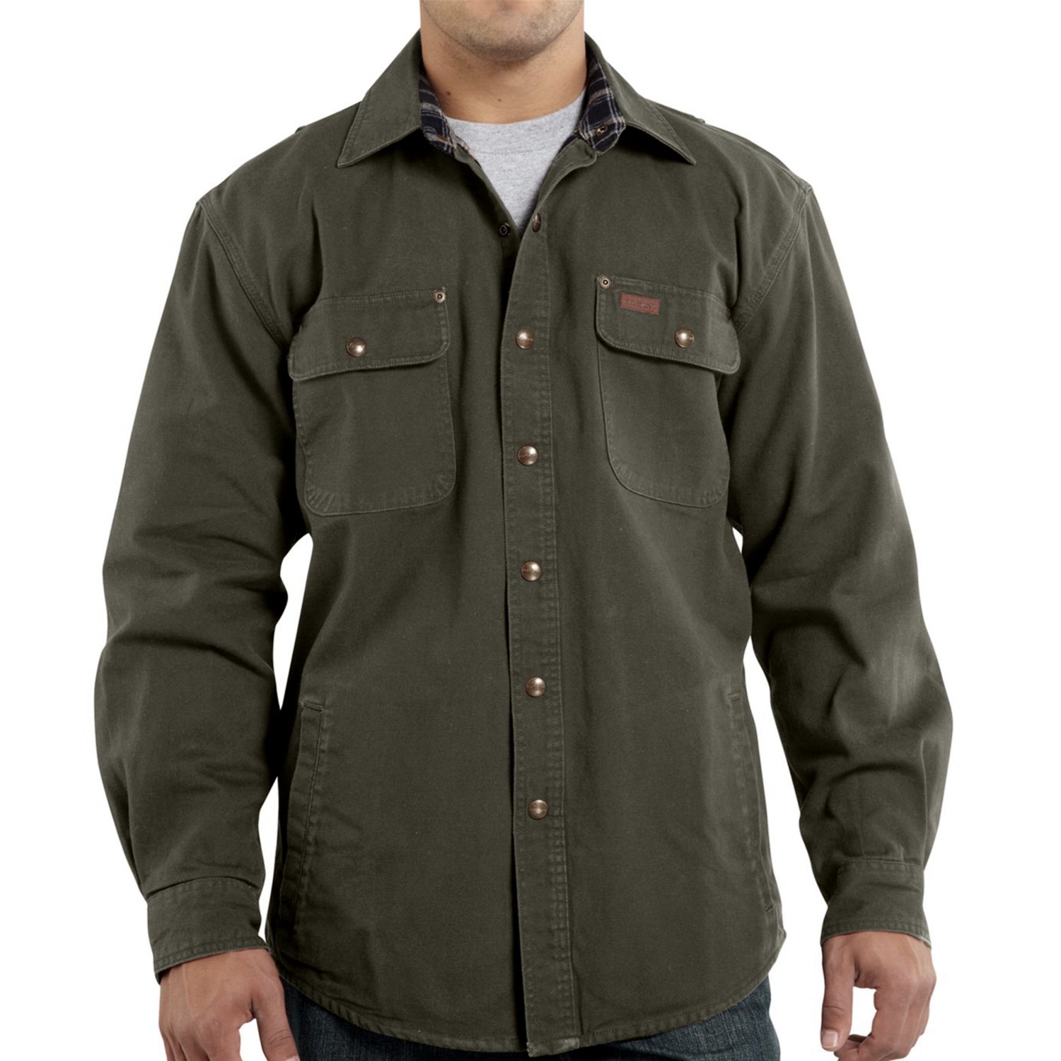 Carhartt Weathered Canvas Shirt Jacket (For Tall Men)
