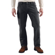 Carhartt Weathered Duck Jeans - Dungarees, Double Front (For Men) in Black - 2nds