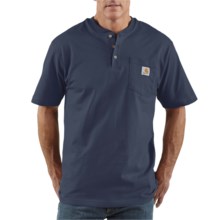 Carhartt Workwear Henley Shirt - Short Sleeve (For Men) in Dark Blue - 2nds