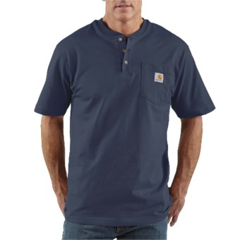 Carhartt Workwear Henley Shirt - Short Sleeve (For Men) in Dark Blue