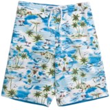 Caribbean Joe Printed Cargo Board Shorts (For Men)