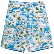 Caribbean Joe Printed Cargo Board Shorts (For Men) in Blue - Closeouts