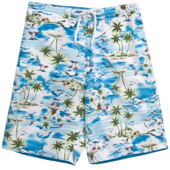 Caribbean Joe Printed Cargo Board Shorts (For Men) in Blue