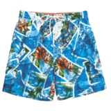 Caribbean Joe Printed Cargo Swim Trunks (For Men)