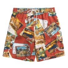 Caribbean Joe Printed Cargo Swim Trunks (For Men) in Sienna - Closeouts