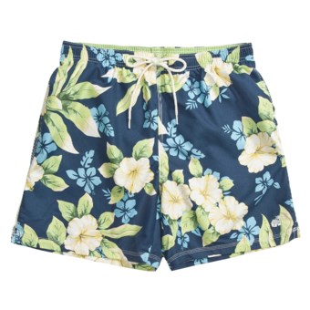 Caribbean Joe Printed Swim Trunks (For Men) in Dark Blue