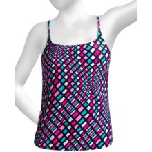 Caribbean Sand Classic Tankini Swimsuit Top - Spaghetti Straps (For Women) in Blue/White/Pink - Closeouts