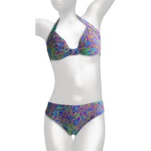 Caribbean Sand Double-Tie Halter Bikini Swimsuit - 2-Piece (For Women) in Bali Blue - Closeouts