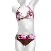 Caribbean Sand Double-Tie Halter Bikini Swimsuit - 2-Piece (For Women) in Collins Wine - Closeouts