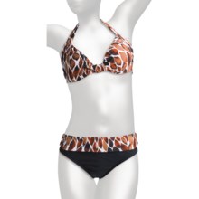 Caribbean Sand Double-Tie Halter Bikini Swimsuit - 2-Piece (For Women) in Flame Brown - Closeouts