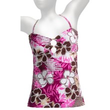 Caribbean Sand Keyhole Tankini Swimsuit Top - Removable Halter Strap (For Women) in Collins Wine - Closeouts