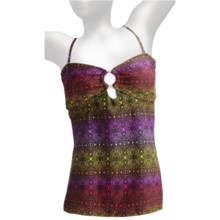 Caribbean Sand Keyhole Tankini Swimsuit Top - Removable Halter Strap (For Women) in Lace Purple/Orange Ombre - Closeouts
