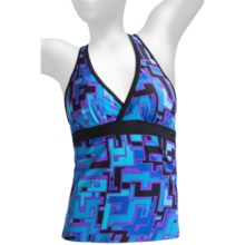 Caribbean Sand Racerback Tankini Swimsuit Top (For Women) in Code Blue/Purple - Closeouts