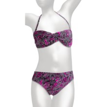 Caribbean Sand Twist Bikini Swimsuit - 2-Piece, Bandeau, Halter (For Women) in Bali Black - Closeouts