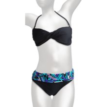 Caribbean Sand Twist Bikini Swimsuit - 2-Piece, Bandeau, Halter (For Women) in Cabo Black - Closeouts