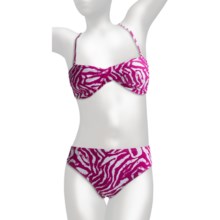 Caribbean Sand Twist Bikini Swimsuit - 2-Piece, Bandeau, Halter (For Women) in Out Of Africa Wine - Closeouts