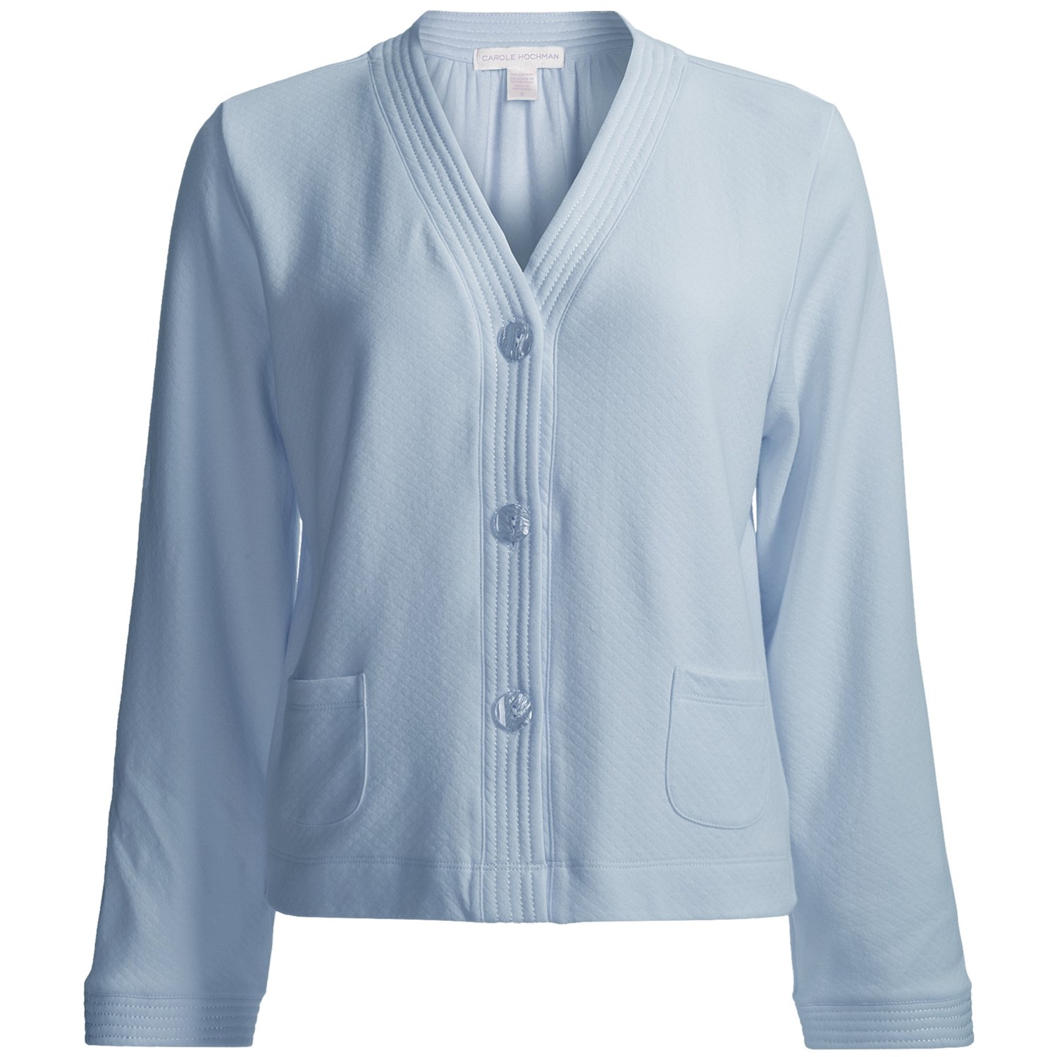 Carole Hochman Bed Jacket - Long Sleeve (For Women) in Blue Stream