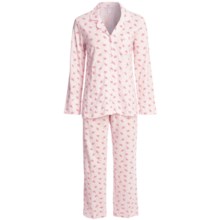 Carole Hochman Cotton Knit Pajamas - Long Sleeve (For Women) in Pink Print - Closeouts