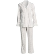 Carole Hochman Cotton Knit Pajamas - Long Sleeve (For Women) in Purple Lavender Floral - Closeouts