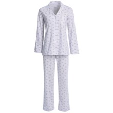 Carole Hochman Cotton Knit Pajamas - Long Sleeve (For Women) in Purple Print - Closeouts