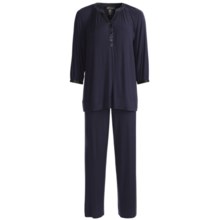 Carole Hochman Midnight Timeless Love Pajamas - Stretch Modal, Long Sleeve (For Women) in Midnight - Closeouts