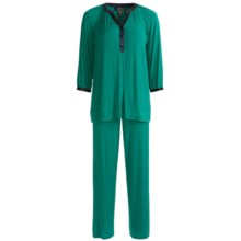 Carole Hochman Midnight Timeless Love Pajamas - Stretch Modal, Long Sleeve (For Women) in Rain Forest - Closeouts