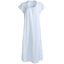 Carole Hochman Printed Nightgown - Cotton Knit, Short Sleeve (For Women) in Blue Print - Closeouts